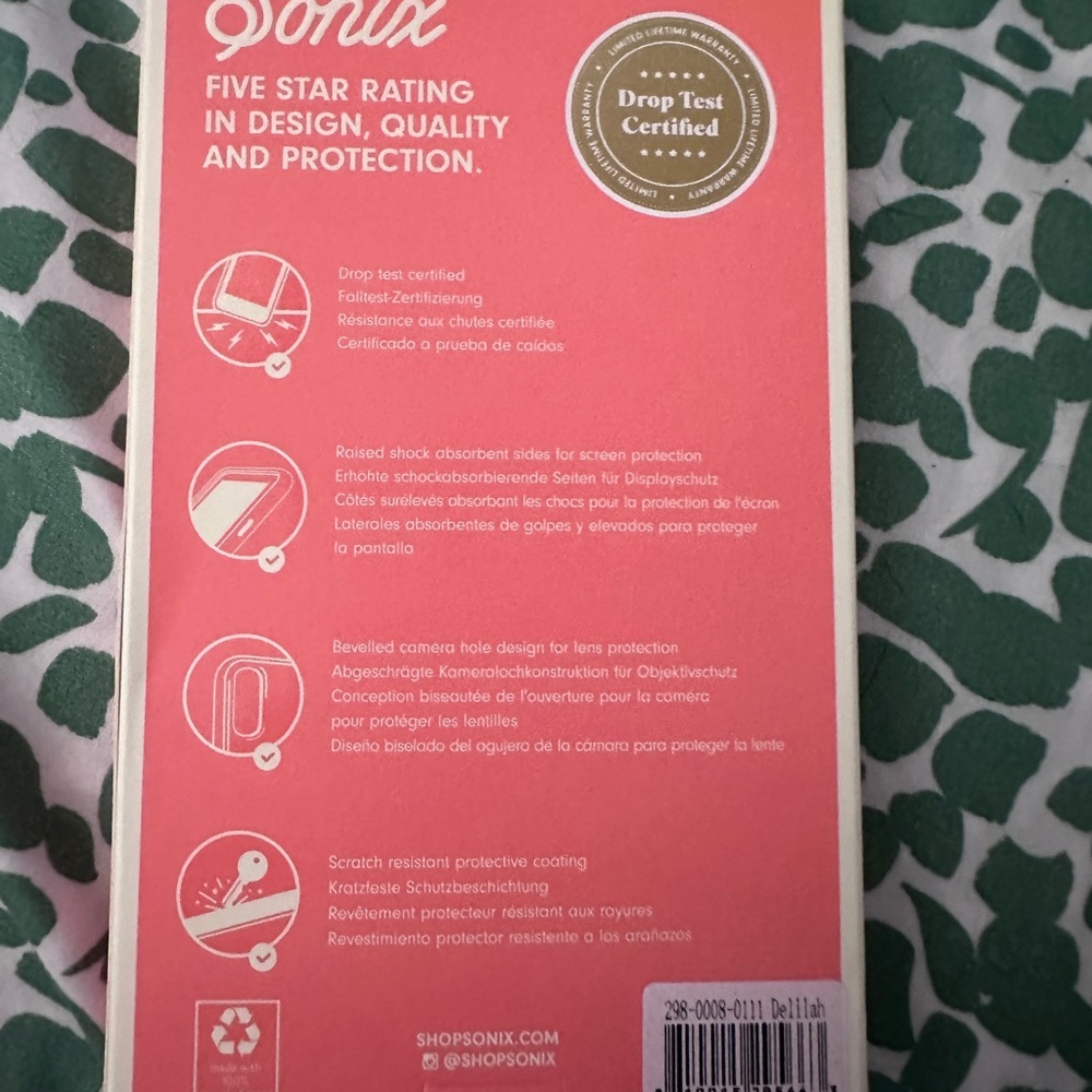 Sonic Delilah Phone case for iPhone 12 Pro Max or 13 pro max. Never used. Sealed